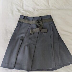 Halogen tailored paperbag navy blue and black skirt